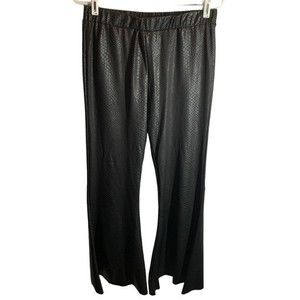 Saints & Hearts Faux Snakeskin Black High Rise Bell Bottom Pants Size Large